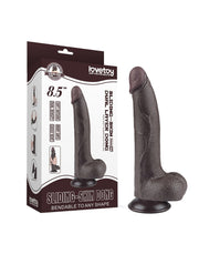 LoveToy - Dildo Met Sliding Skin Technologie - 20 cm x Ø 4 cm - Bruin-Laced-up.nl