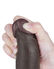 LoveToy - Dildo Met Sliding Skin Technologie - 20 cm x Ø 4 cm - Bruin-Laced-up.nl