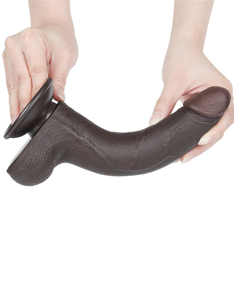 LoveToy - Dildo Met Sliding Skin Technologie - 20 cm x Ø 4 cm - Bruin-Laced-up.nl