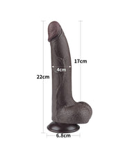 LoveToy - Dildo Met Sliding Skin Technologie - 20 cm x Ø 4 cm - Bruin-Laced-up.nl