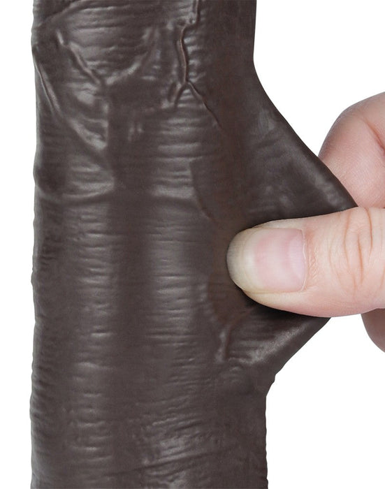 LoveToy - Dildo Met Sliding Skin Technologie - 20,8 cm x Ø 4 cm - Bruin-Laced-up.nl