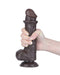 LoveToy - Dildo Met Sliding Skin Technologie - 20,8 cm x Ø 4 cm - Bruin-Laced-up.nl
