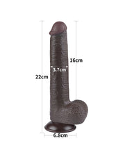 LoveToy - Dildo Met Sliding Skin Technologie - 22 cm x Ø 3,7 cm - Bruin-Erotiekvoordeel.nl