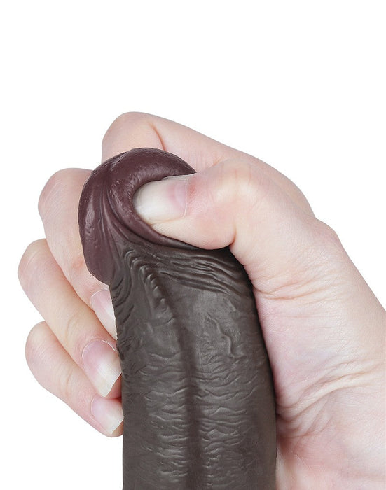 LoveToy - Dildo Met Sliding Skin Technologie - 22 cm x Ø 3,7 cm - Bruin-Laced-up.nl