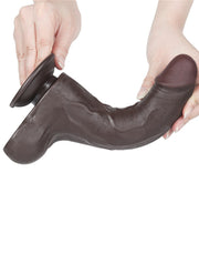 LoveToy - Dildo Met Sliding Skin Technologie - 22 cm x Ø 4,3 cm - Bruin-Erotiekvoordeel.nl