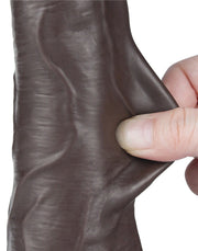 LoveToy - Dildo Met Sliding Skin Technologie - 22 cm x Ø 4,3 cm - Bruin-Laced-up.nl