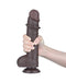 LoveToy - Dildo Met Sliding Skin Technologie - 24 cm x Ø 4,3 cm - Bruin-Laced-up.nl