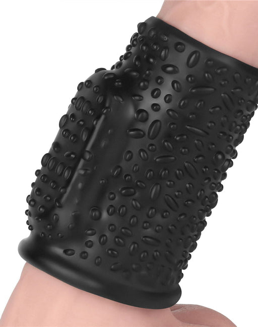 LoveToy - Drip Knights Ring - Vibrerende Penis Sleeve - Ø 3,7 cm - Zwart-Erotiekvoordeel.nl