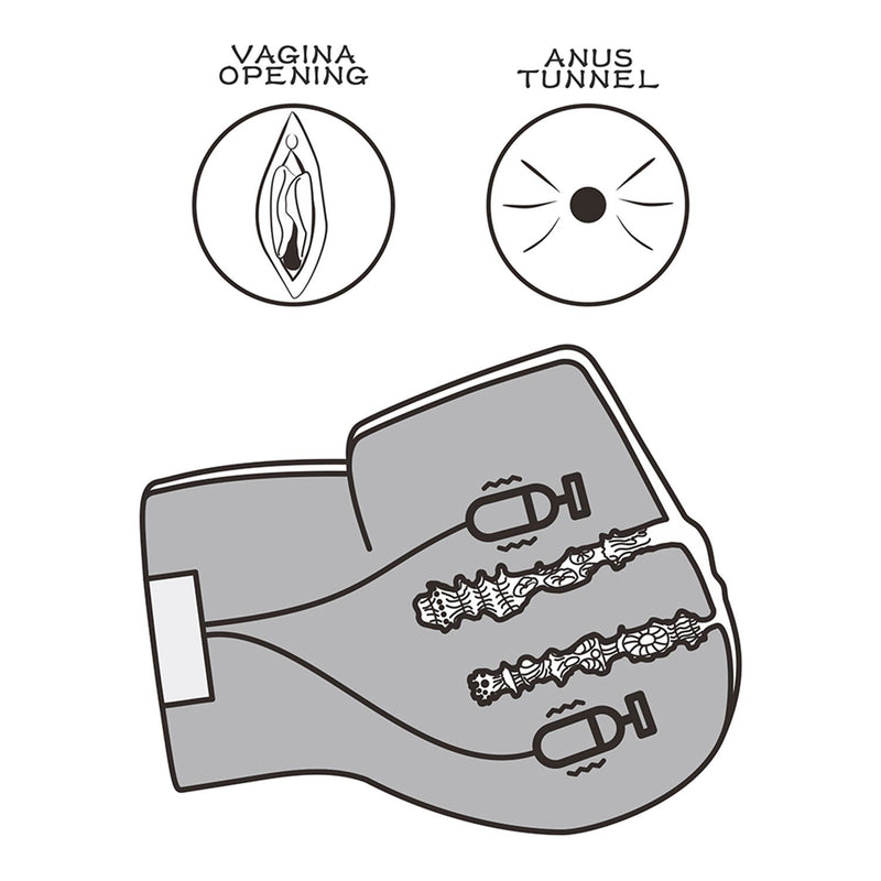 Masturbateur LoveToy à double moteur - Vagin et anus - 7 modes de vibration - Laced-up.nl