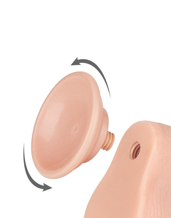 LoveToy - Dubbellaags Dildo - Glijdende Huid Dildo - Lengte 19.5 cm - Diameter 3.7 cm - Lichte Huidskleur-Laced-up.nl