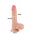 LoveToy - Dubbellaags Dildo - Glijdende Huid Dildo - Lengte 19.5 cm - Diameter 3.7 cm - Lichte Huidskleur-Laced-up.nl