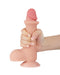 LoveToy - Dubbellaags Dildo - Glijdende Huid Dildo - Lengte 19.5 cm - Diameter 3.7 cm - Lichte Huidskleur-Laced-up.nl