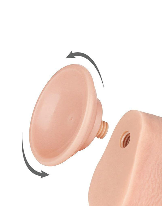 LoveToy - Dubbellaags Dildo - Glijdende Huid Dildo - Lengte 22 cm - Diameter Ø 3.7 cm - Lichte Huidskleur-Laced-up.nl