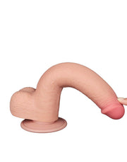 LoveToy - Dubbellaags Dildo - Glijdende Huid Dildo - Lengte 22 cm - Diameter Ø 3.7 cm - Lichte Huidskleur-Laced-up.nl