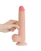 LoveToy - Dubbellaags Dildo - Glijdende Huid Dildo - Lengte 22 cm - Diameter Ø 3.7 cm - Lichte Huidskleur-Laced-up.nl