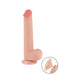 LoveToy - Dubbellaags Dildo - Glijdende Huid Dildo - Lengte 22 cm - Diameter Ø 3.7 cm - Lichte Huidskleur-Laced-up.nl