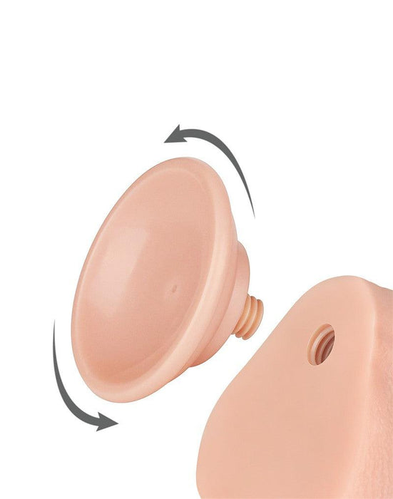 LoveToy - Dubbellaags Dildo - Glijdende huid Dildo - Lengte 20 cm - Diameter 4 cm - Lichte Huidskleur - TPE-Laced-up.nl