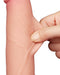 LoveToy - Dubbellaags Dildo - Glijdende huid Dildo - Lengte 20 cm - Diameter 4 cm - Lichte Huidskleur - TPE-Laced-up.nl