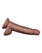 LoveToy - Dubbellaags Siliconen Dildo - 18,5 cm x Ø 3,7 cm - Bruin-Laced-up.nl