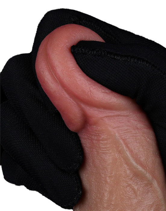LoveToy - Dubbellaags Siliconen Dildo - 18,5 cm x Ø 3,7 cm - Bruin-Laced-up.nl