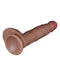 LoveToy - Dubbellaags Siliconen Dildo - 18,5 cm x Ø 3,7 cm - Bruin-Laced-up.nl