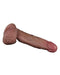 LoveToy - Dubbellaags Siliconen Dildo - 18,5 cm x Ø 3,7 cm - Bruin-Laced-up.nl
