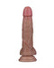LoveToy - Dubbellaags Siliconen Dildo - 18,5 cm x Ø 3,7 cm - Bruin-Laced-up.nl