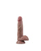 LoveToy - Dubbellaags Siliconen Dildo - 18,5 cm x Ø 3,7 cm - Bruin-Laced-up.nl