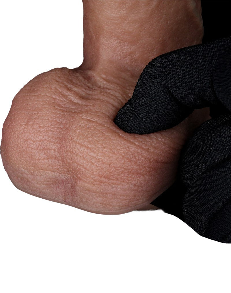 LoveToy - Dubbellaags Siliconen Dildo - 19,5 cm x Ø 3,7 cm - Bruin-Laced-up.nl