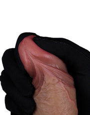 LoveToy - Dubbellaags Siliconen Dildo - 19,5 cm x Ø 3,7 cm - Bruin-Laced-up.nl