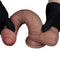 LoveToy - Dubbellaags Siliconen Dildo - 20,5 cm x Ø 4 cm - Bruin-Laced-up.nl