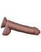 LoveToy - Dubbellaags Siliconen Dildo - 20,5 cm x Ø 4 cm - Bruin-Laced-up.nl