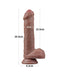 LoveToy - Dubbellaags Siliconen Dildo - 20,5 cm x Ø 4 cm - Bruin-Laced-up.nl
