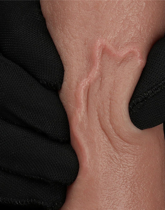 LoveToy - Dubbellaags Siliconen Dildo - 20,5 cm x Ø 4 cm - Bruin-Laced-up.nl