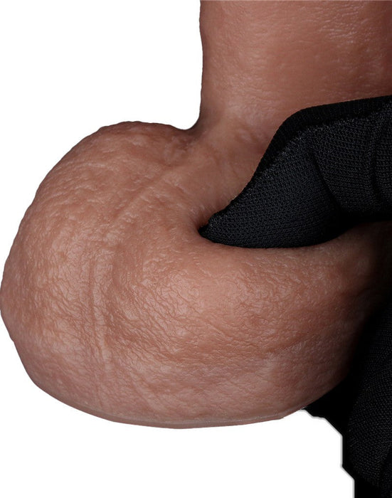 LoveToy - Dubbellaags Siliconen Dildo - 20,5 cm x Ø 4 cm - Bruin-Laced-up.nl