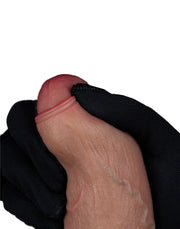 LoveToy - Dubbellaags Siliconen Dildo - 20,5 cm x Ø 4 cm - Bruin-Laced-up.nl
