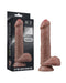 LoveToy - Dubbellaags Siliconen Dildo - 20,5 cm x Ø 4 cm - Bruin-Laced-up.nl