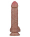 LoveToy - Dubbellaags Siliconen Dildo - 20,5 cm x Ø 4 cm - Bruin-Laced-up.nl