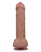 LoveToy - Dubbellaags Siliconen Dildo - 20,5 cm x Ø 4 cm - Bruin-Laced-up.nl