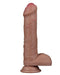 LoveToy - Dubbellaags Siliconen Dildo - 20,5 cm x Ø 4 cm - Bruin-Laced-up.nl