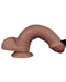 LoveToy - Dubbellaags Siliconen Dildo - 20,5 cm x Ø 4 cm - Bruin-Laced-up.nl