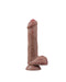 LoveToy - Dubbellaags Siliconen Dildo - 20,5 cm x Ø 4 cm - Bruin-Laced-up.nl