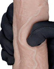 LoveToy - Dubbellaags Siliconen Dildo - 21,5 cm x Ø 4,2 cm - Bruin-Laced-up.nl
