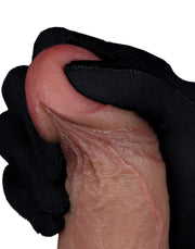 LoveToy - Dubbellaags Siliconen Dildo - 21,5 cm x Ø 4,2 cm - Bruin-Laced-up.nl
