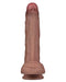 LoveToy - Dubbellaags Siliconen Dildo - 22 cm x Ø 4,2 cm - Bruin-Laced-up.nl