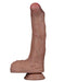 LoveToy - Dubbellaags Siliconen Dildo - 22 cm x Ø 4,2 cm - Bruin-Laced-up.nl