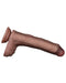 LoveToy - Dubbellaags Siliconen Dildo - 22 cm x Ø 4,2 cm - Bruin-Laced-up.nl