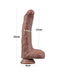 LoveToy - Dubbellaags Siliconen Dildo - 22 cm x Ø 4,2 cm - Bruin-Laced-up.nl