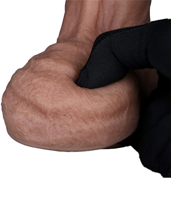 LoveToy - Dubbellaags Siliconen Dildo - 22 cm x Ø 4,2 cm - Bruin-Laced-up.nl