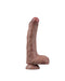 LoveToy - Dubbellaags Siliconen Dildo - 22 cm x Ø 4,2 cm - Bruin-Laced-up.nl